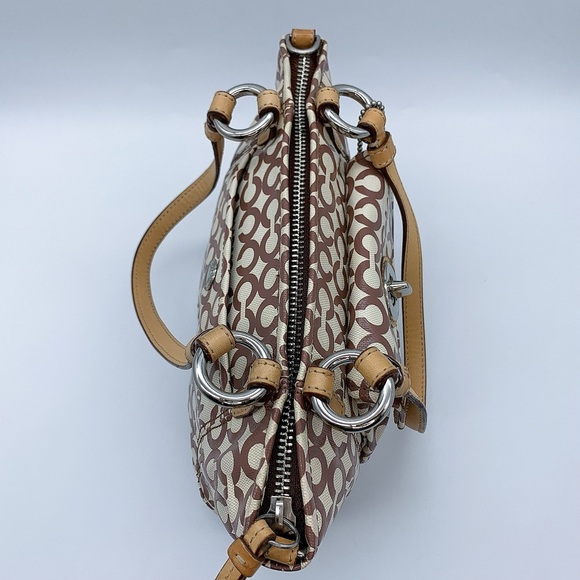 Coach Leah Optic Art Coated Canvas Crossbody Shoulder Bag in Brown Ivory - Picture 4 of 16